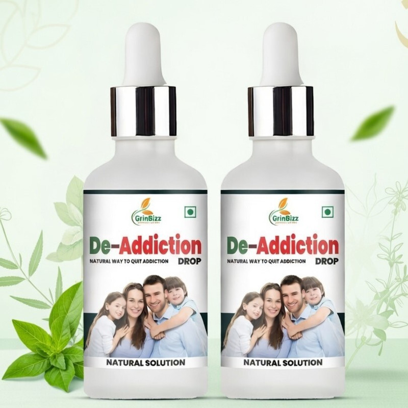 grinbizz De-Addiction Drop Natural Way To Quit Nasha | Nasha Band Dawa | Nasha Kiler Drop(60 ml)