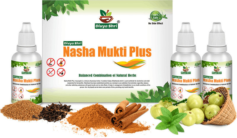 Divya Shri Nasha Mukti Plus, No-Side Effects Addiction Killer Ayurvedic Medicine Alcohol(Pack of 3, 90 ml)