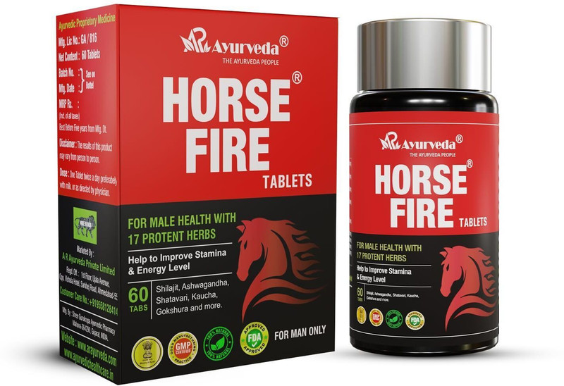 A R Ayurveda Horse Fire Tablets - Ayurvedic Stamina Booster For Men(60 Tablets)