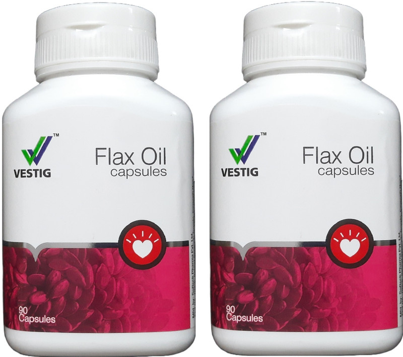 Vestig Flax Oil Capsules 180N (Pack of 2)(Pack of 2, 180 Capsules)