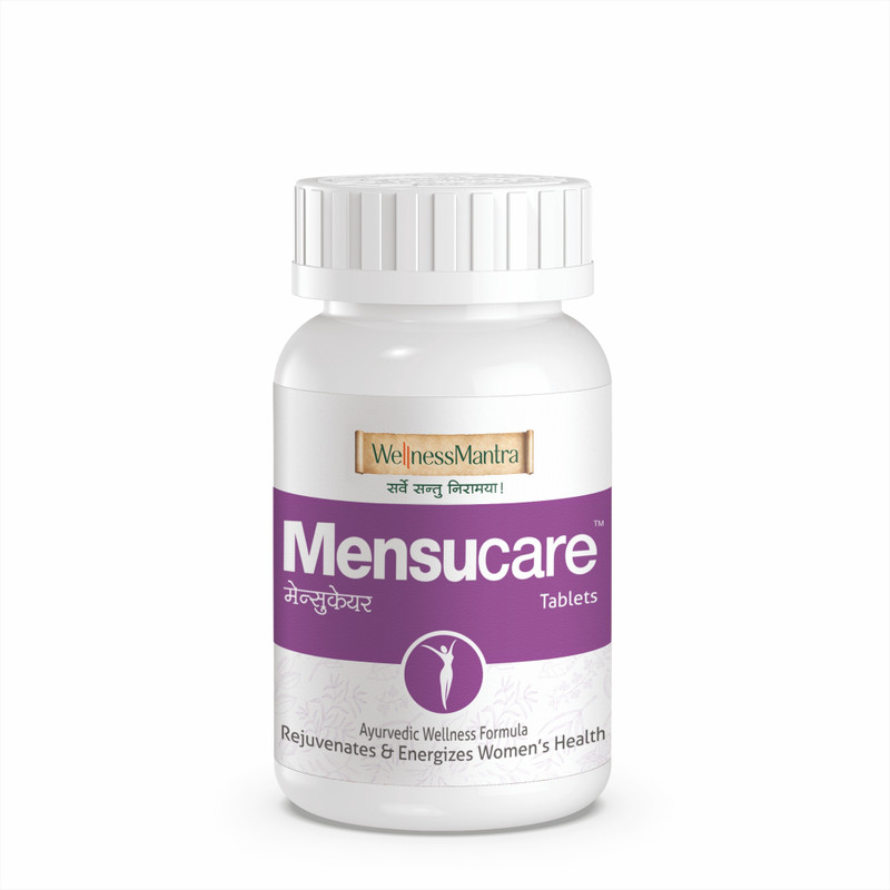 WellnessMantra Mensucare | Ayurvedic 60 Tablets | For Irregular Menstruation | Correct Hormonal Balance, Overcome PCOS/PCOD, Regularize Periods & prevent painful periods | Shatavari, Ashoka, Lodhra & 24 more herbs(60 Tablets)