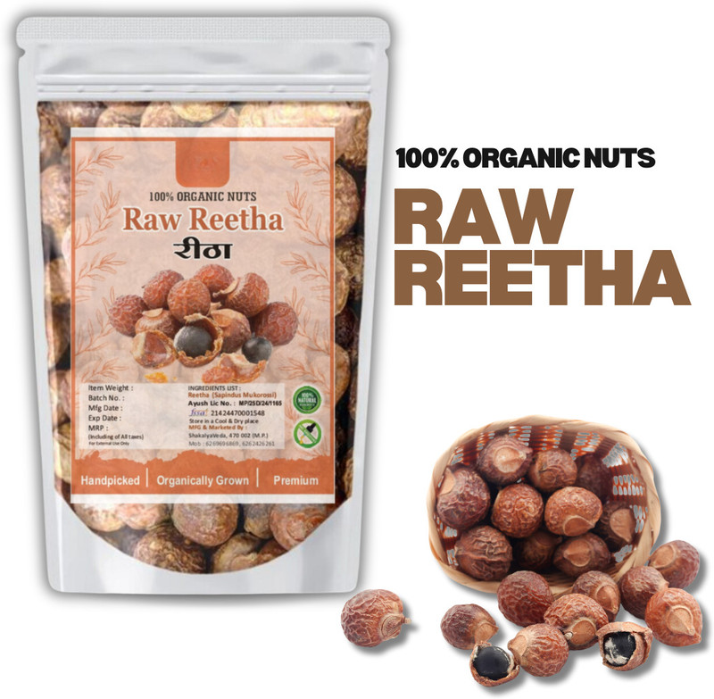 ShakalyaVeda Herbal Reetha Nuts – Raw Dried Aritha for Hair Growth (100g)(100 g)