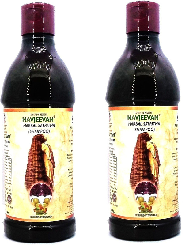 Amrit Navjevan Herbal Satritha Shampoo(Pack of 2, 300 ml, 300 ml)