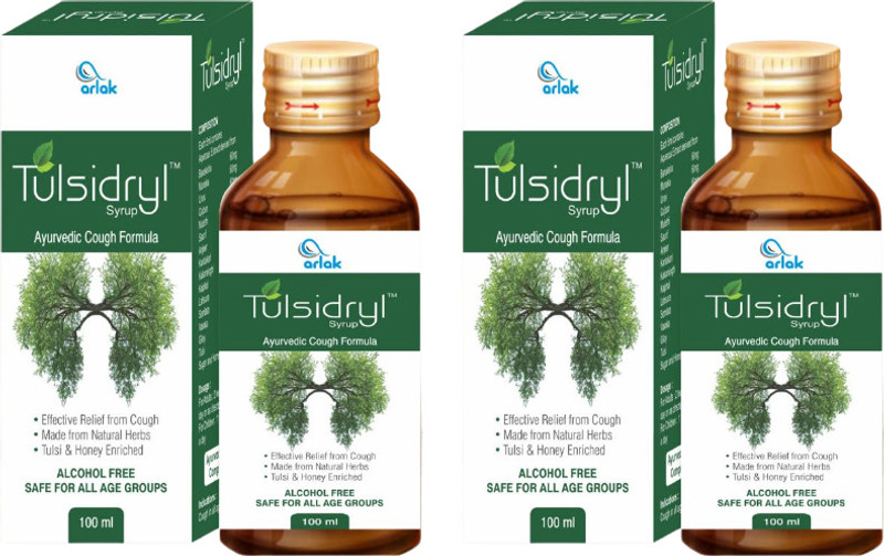 arlak Tulsidryl Herbal Cough & Cold Remedy Syrup | Quick Cough Relief & Non-Drowsy(Pack of 2, 200 ml)