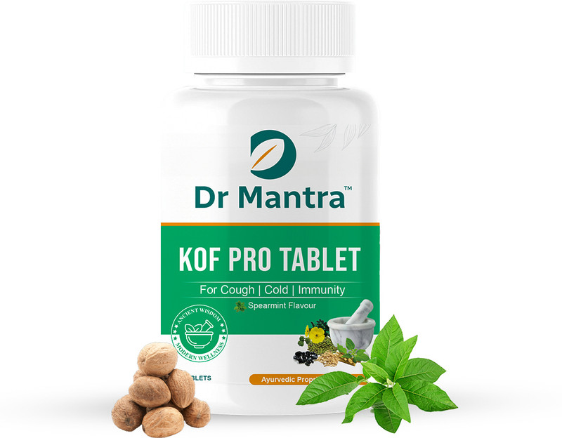 DrMantra Kof Pro - Ayurvedic Tablets for Cough, Cold Relief, and Immunity Boost(30 Tablets)