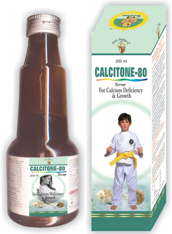 DEE INDIA HERBALS Calcitone -80 Syrup For calcium deficiency & growth (200 ml) Pack of 2(Pack of 2, 200 ml)