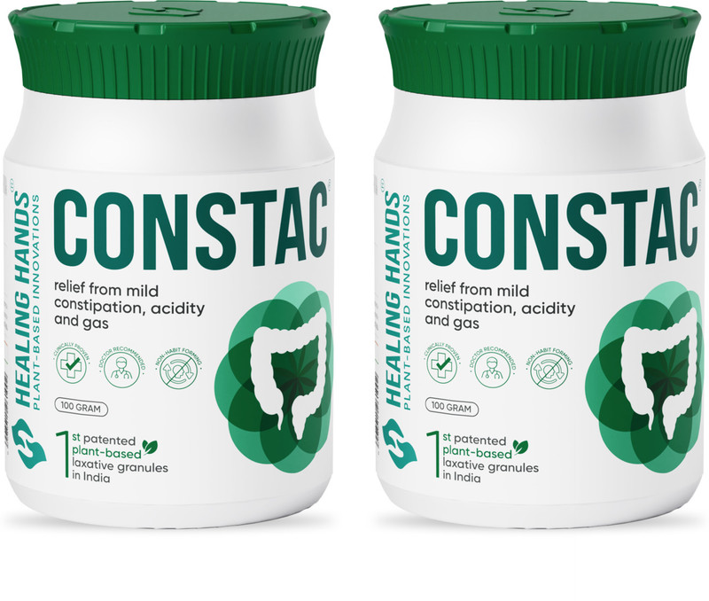 Healing Hands Constac Granules Mild Constipation Relief| Patented| Gentle Non-Habit-Forming(Pack of 2, 200 g)