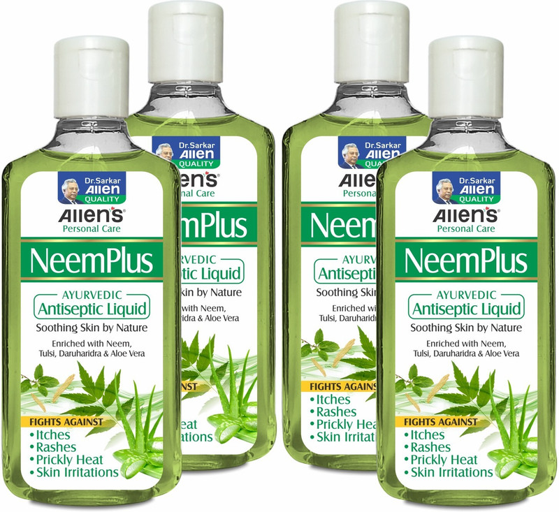 Allen's NeemPlus Auyrvedic Antiseptic Liquid (100ml X 4)(Pack of 4, 400 ml)
