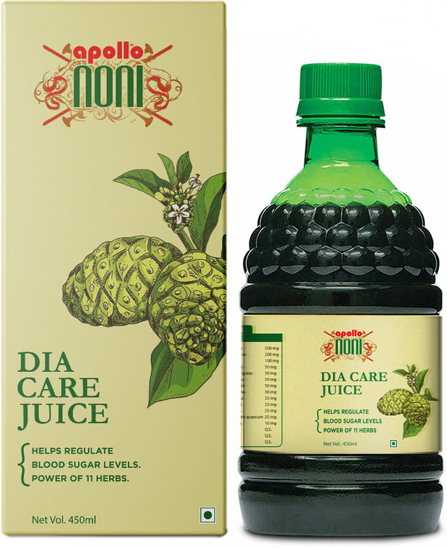 Apollo Noni Dia Care Juice | Power of 11 Herbs to Regulate Blood Sugar Levels| GMP Certified(450 ml)