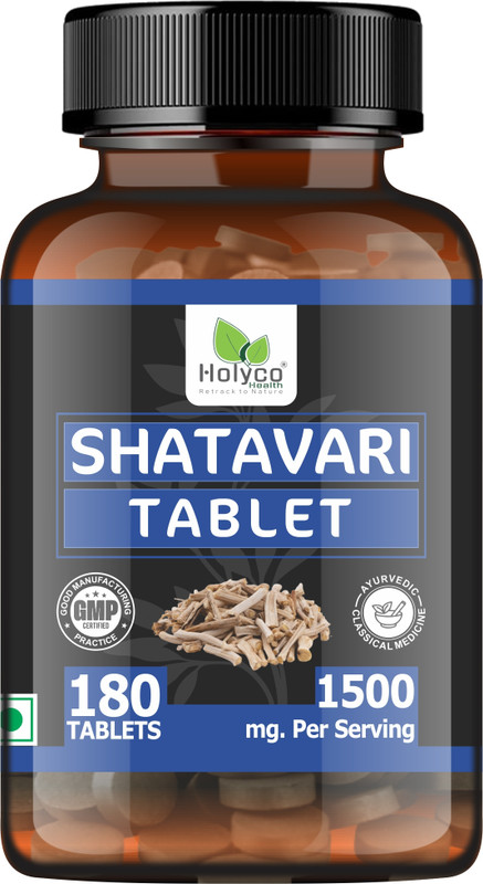 Holyco Health Shatavari Tablet | Wild Asparagus racemosus, Satavar, Satmuli | 180 Tablets(180 Tablets)