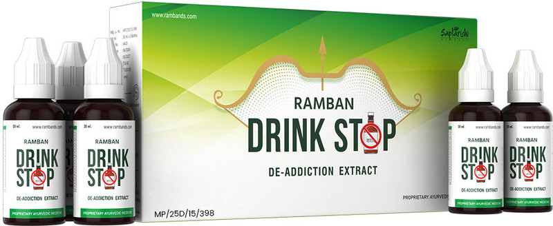 Saptarishi Herbal Ramban Drink Stop, Ayurvedic Deaddiction Remedy, Pack of 5(Pack of 5, 150 ml)