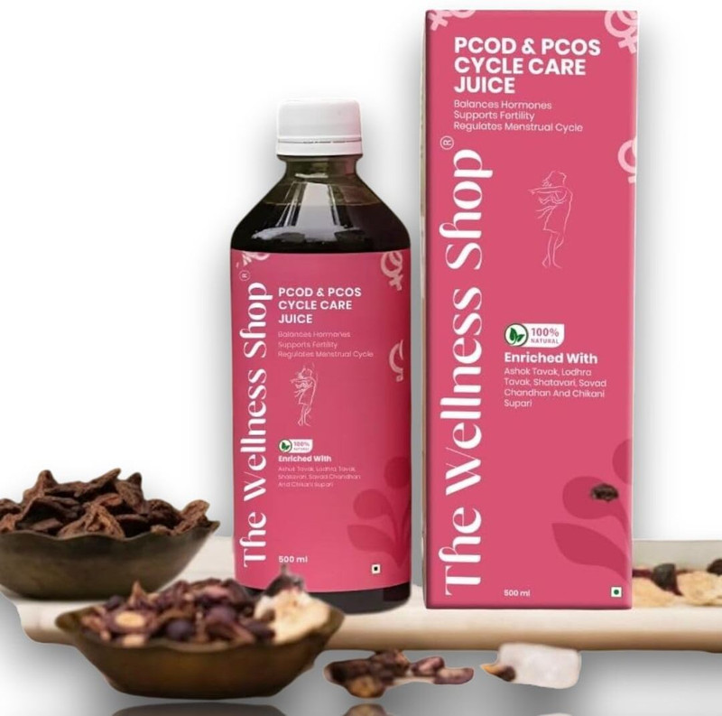 The Wellness Shop PCOD Supplement and PCOS Cycle Care Juice Supports Hormonal Balance for Women(500 ml)