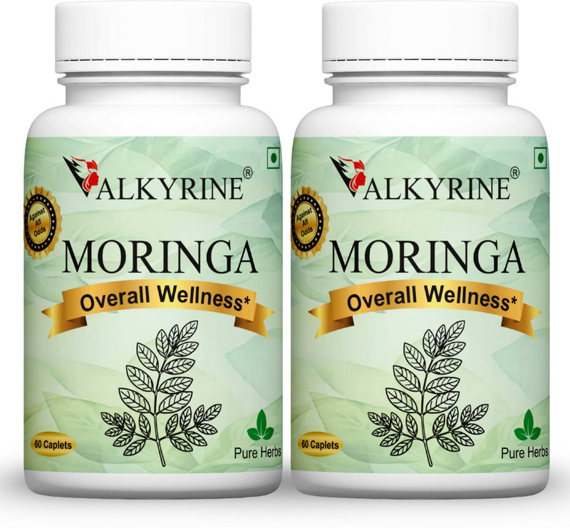 VALKYRINE Organic Moringa Capsules, Energy Boost & Nutritional Powerhouse(Pack of 2, 120 Capsules)