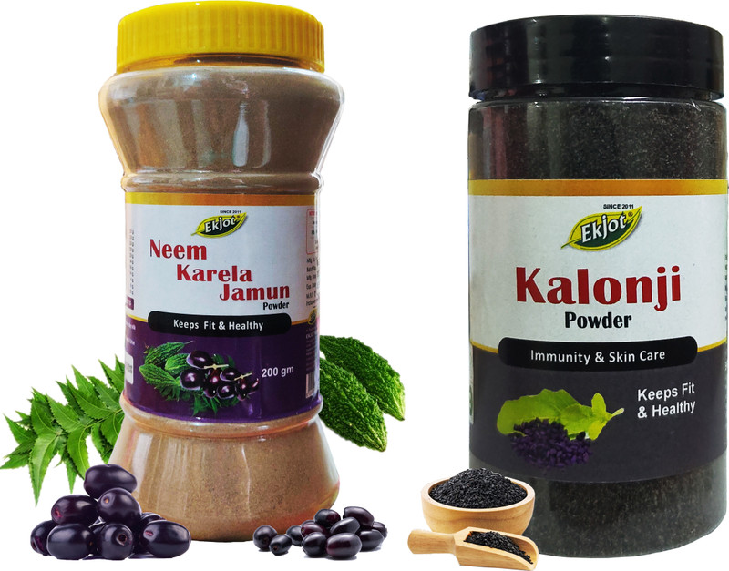 Ekjot Neem Karela Jamun Powder (200g) + Amla Powder (100g) Combo Pack(200 g, 100 g)