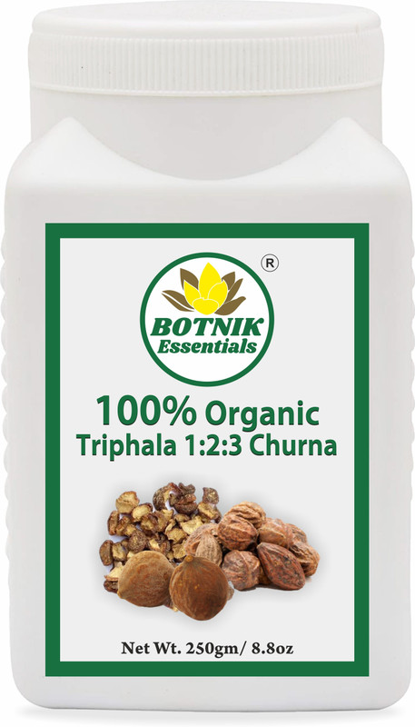 BOTNIK ESSENTIALS 100% Organic Triphala 1:2:3 Churna, Formula given by Vagbhatta Rishi in Astanghridyam(250 g)