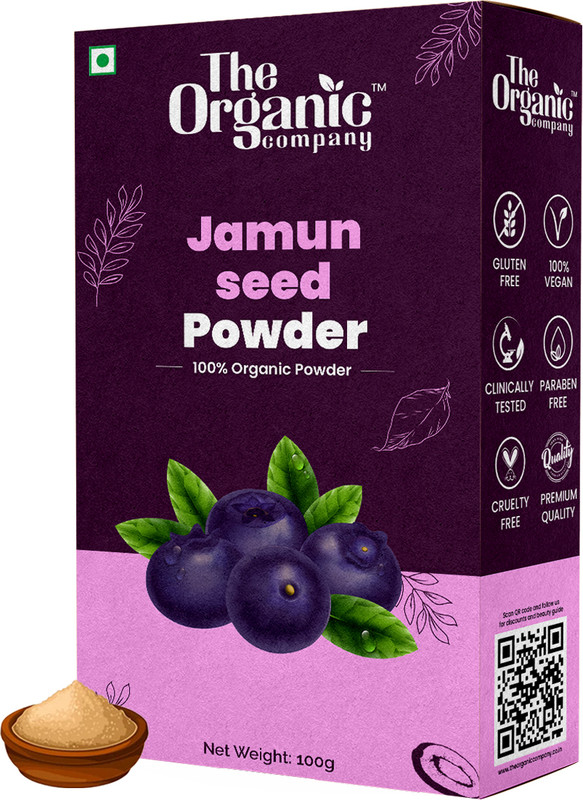 The Organic Company Jamun Seed Powder For Sugar | Blackberry Seeds | Diabetes | Edible | Face Skin(100 g)