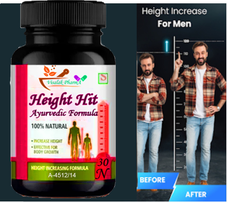 visalak pharma Height Hit Capsules-Helps To Increase Height|| Grow Faster 100% Natural(30 Capsules)