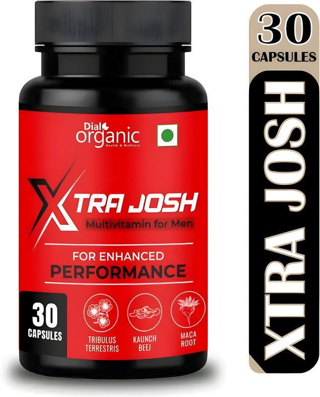 dial organic Xtra Josh Power Capsules – Natural Energy, Stamina & Vitality Booster for Men(30 Capsules)