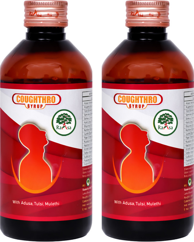 RAASA Coughthro Syrup | Ayurvedic Relief for Cough, Cold & Respiratory Problems(Pack of 2, 200 ml)