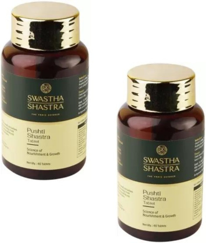SWASTHA SHASTRA Pushti Shastra Tablet for Weight Gain with Herb Natural Weight Gainer Tablet(Pack of 2, 60 ml)