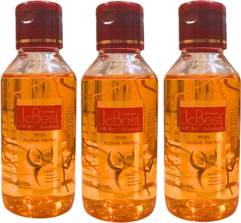 arlak JcBest Advance Pain Relieving Oil for Joint Inflammation, Muscle Pain, Knee Pain(Pack of 3, 300 ml)