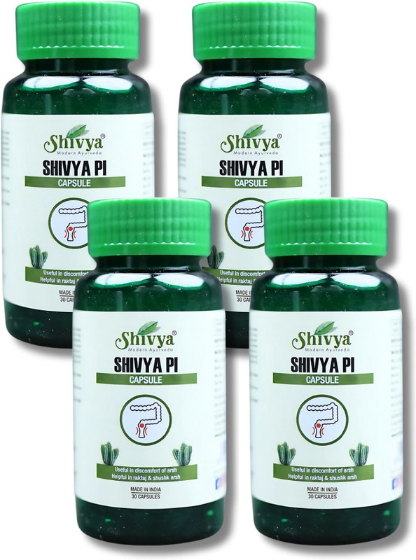 Shivya Pi-Capsules Ayurvedic Medicine for Piles, Fissure, Pain Swelling Relief, 90 Cap(Pack of 3, 30 Capsules)