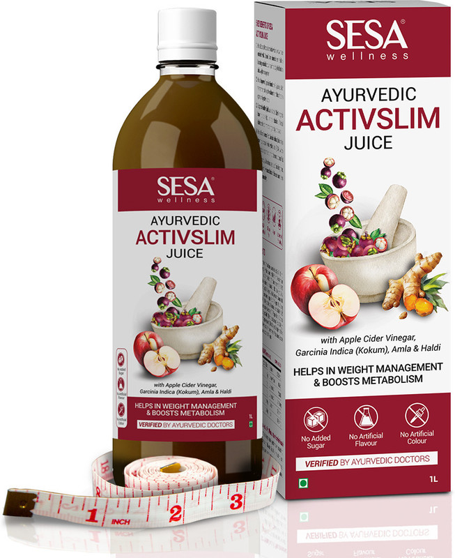 SESA Ayurvedic ActivSlim Juice | Apple Cider Vinegar and Herbs | Helps in Weight Loss(1 L)
