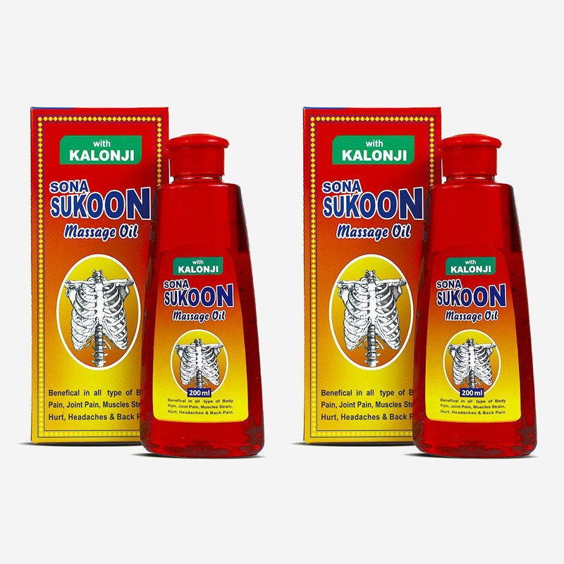SONA HEALTH CARE Sona Sukoon Massage Oil for Pain Relief 200 ml(Pack of 2)(Pack of 2, 400 ml)