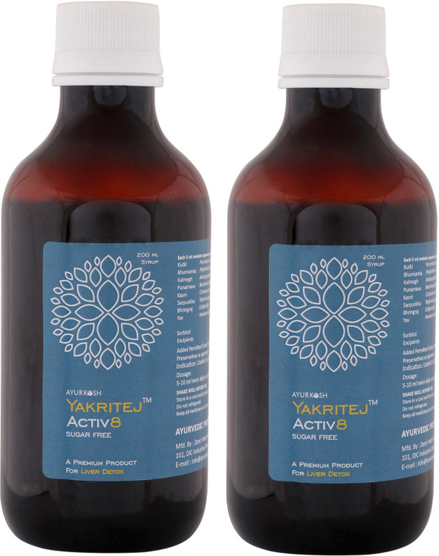 Ayurkosh Yakritej Activ8 sugar free Liver Tonic(Pack of 2, 400 ml)