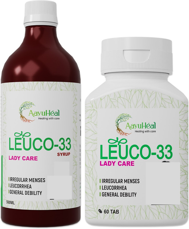 AAYUHEAL Leuco-33syrup+Leuco-33tab(Pack of 2, 500 ml, 60 ml)