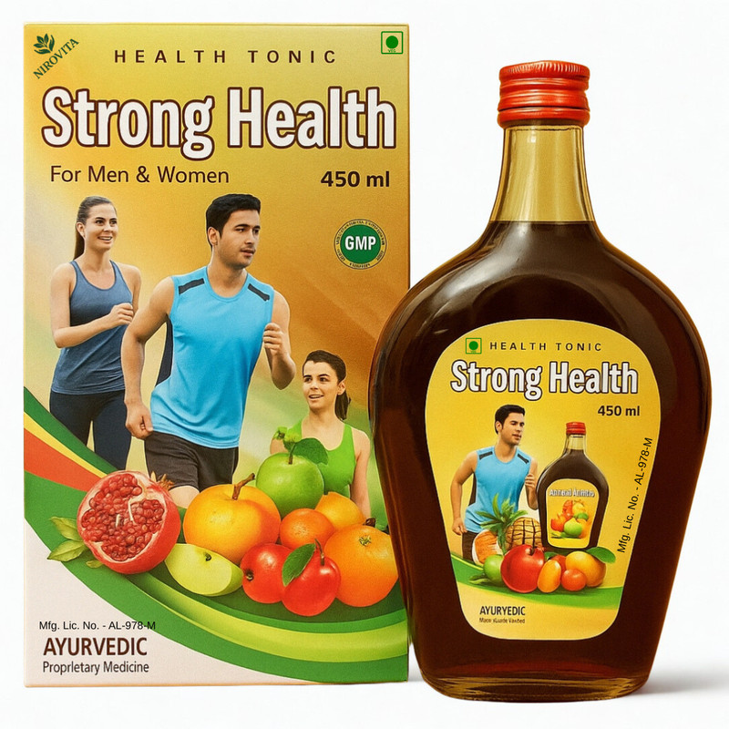 NIROVITA Strong Health Ayurvedic Tonic | Boosts Energy, Appetite & Stamina(450 ml)