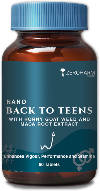 ZEROHARM Back to Teens - Maca, Horny Goat Weed, Safed Musli, Energy, Performance, Stamina(60 Tablets)