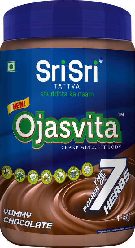 Sri Sri Tattva Chocolate Ojasvita | 7 Herbs Milk Mix | Mind & Body | Pet Jar(1 kg)