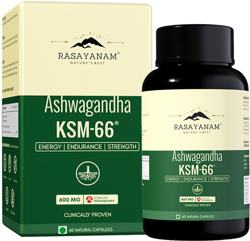 Rasayanam Ashwagandha KSM-66 |Support Strength & Energy| Stress Relief(60 No)