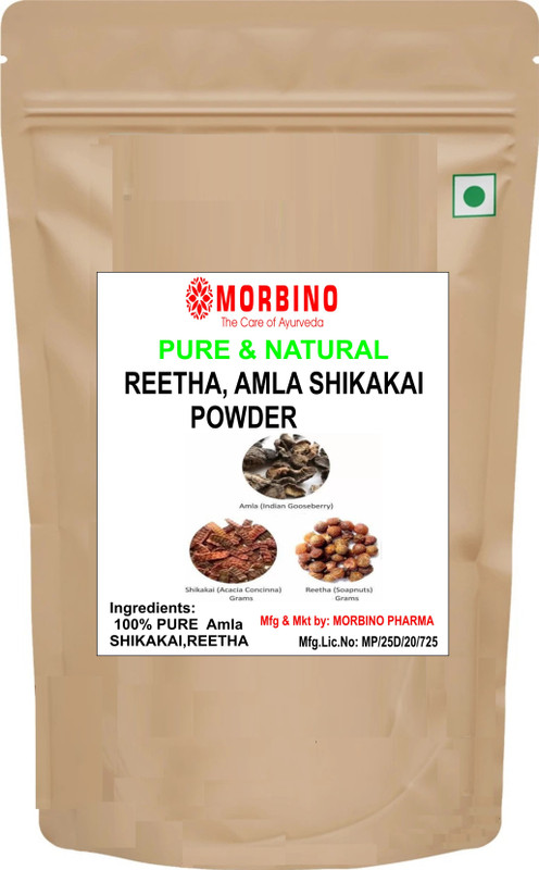 morbino 100% Pure Amla, Reetha, Shikakai Powder Combo Pack for Healthy Hair (3 x 100 g)(300 g)