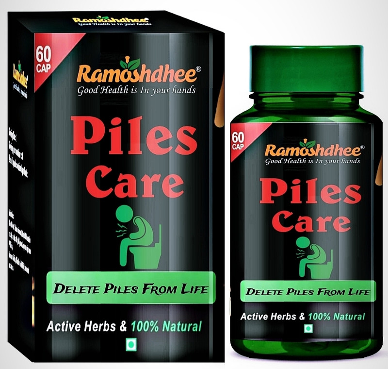 Ramoshdhee Piles care Capsules | Hemorrhoid, Fissure. Fistula, Inflammation & Rectum(60 Capsules)
