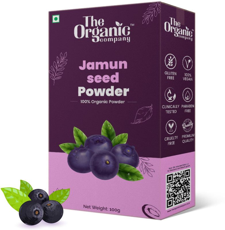 The Organic Company Jamun Powder For Drinking | Pure Blackberry Seed | Weight Loss | Diabetes | Hair(100 g)