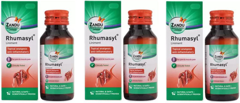 ZANDU Rhumasyl Liniment Oil 100ml(Pack of 3, 30 ml)