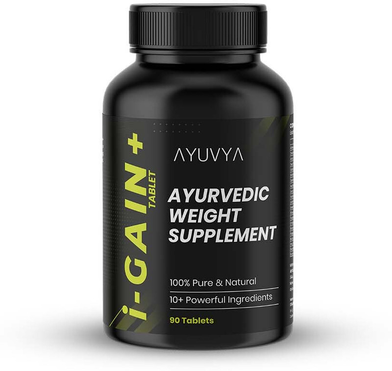 Ayuvya i-Gain+ Weight Supplement, Supports Natural Weight Gain with improved Appetite(Pack of 2, 180 Tablets)