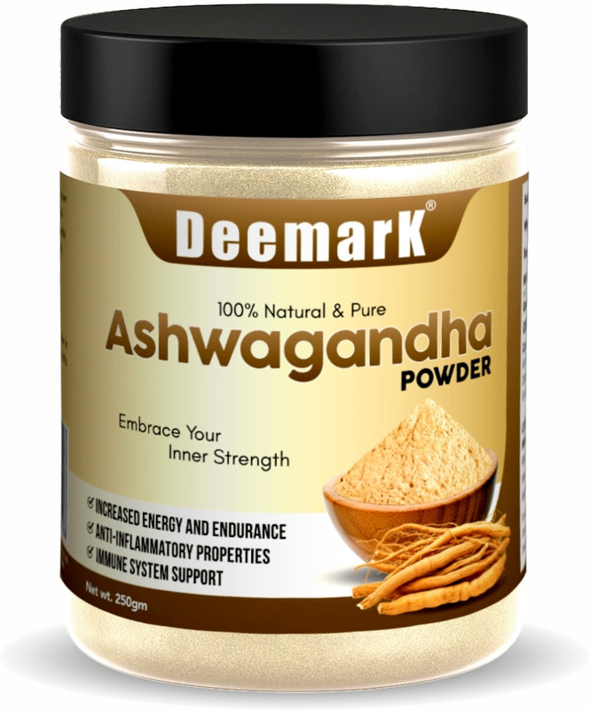 DEEMARK Ashwagandha Root Powder | Natural Energy & Stress Buster | 100% Ayurvedic(250 g)