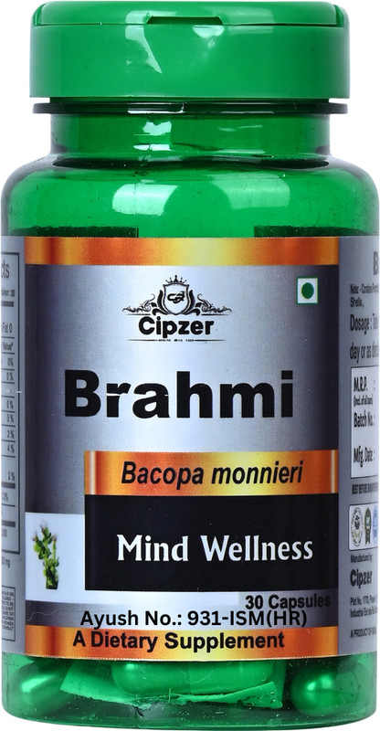 CIPZER Brahmi 30 Capsules Improves Memory Power, Creative Intelligence & Learning Power(30 Capsules)