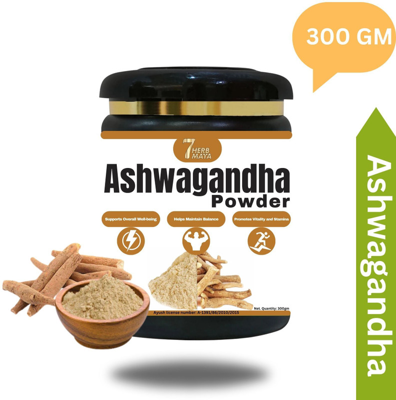 7Herbmaya Pure and Natural Ashwagandha Powder | Ayurvedic Ashwagandha Curan Each 300g(300 g)