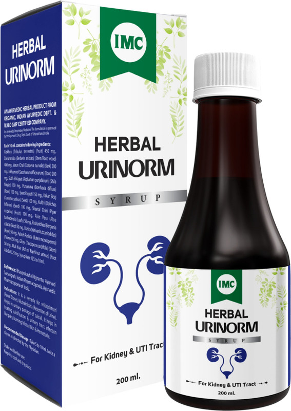 IMC Herbal Urinorm Syrup (200ml) Helps in the Spontaneous Passing of Calculi(200 ml)