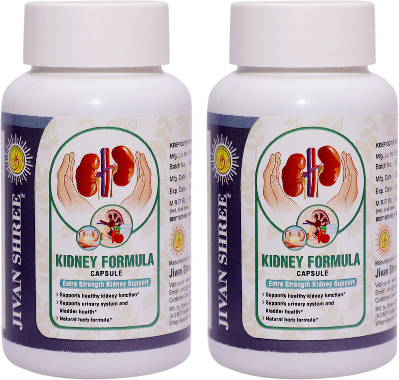 JIVAN SHREE Kidney Formula | Herbal Supplement with Gokhru, Punarnava, Varun, Patharchatta(Pack of 2, 120 Tablets)