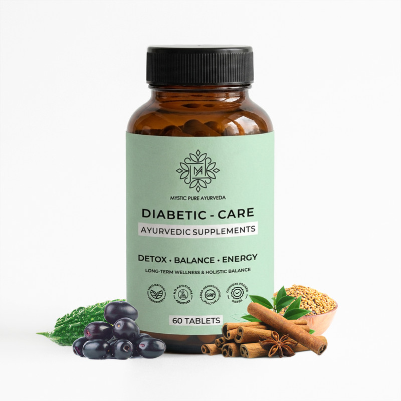 Mystic pure ayurveda Diabetes Care Tablets | Naturally Control Blood Sugar Levels and Improves Energy(60 Tablets)