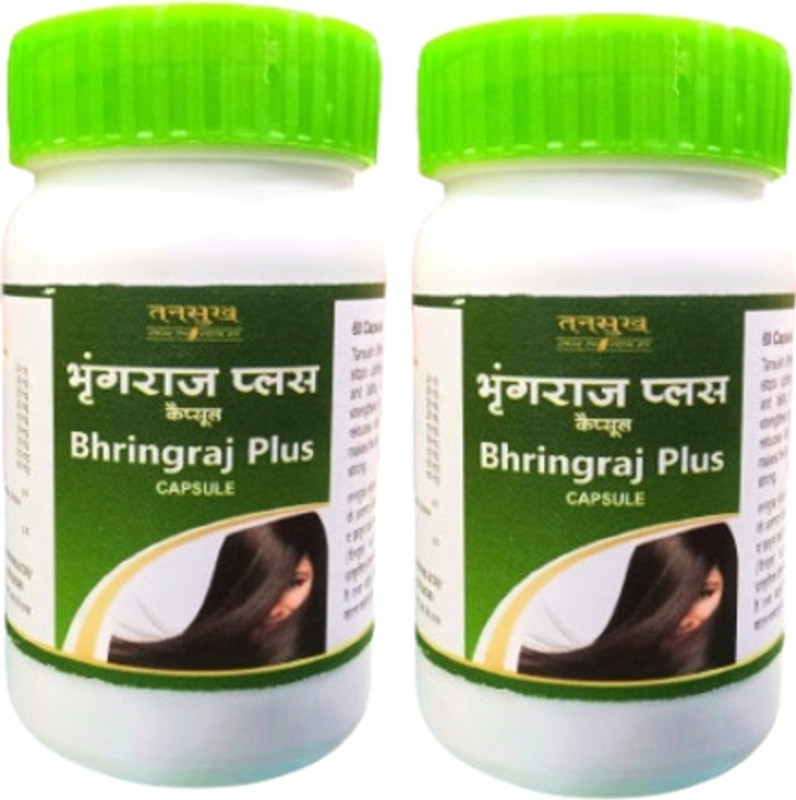 Tansukh Bhringraj Plus Capsule 30 | A Herbal, Aurvedic remedy for Hair Problems(Pack of 2, 60 Capsules)