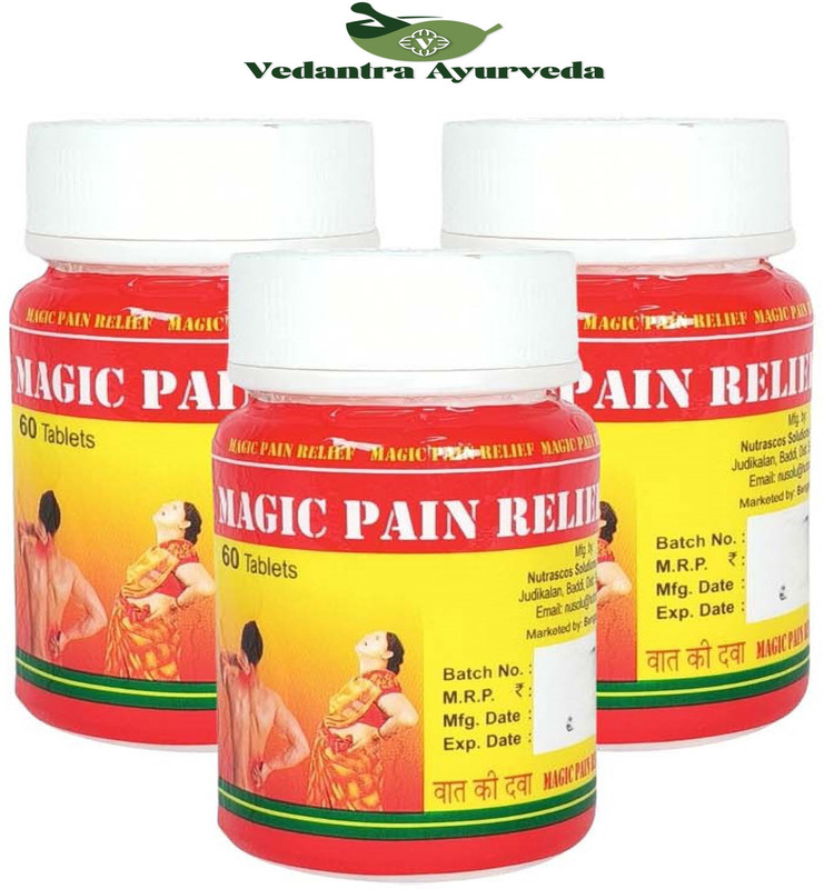 VEDANTRA AYURVEDA MAGIC PAIN RELIEF TABLET JOINT PAIN,RHEUMATOID ARTHRITIS,SCIATICA,MUSCLE PAIN(Pack of 3, 60 Tablets, 60 Tablets, 60 Tablets)