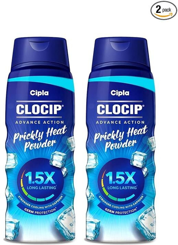 Cipla Clocip Advance Action Prickly Heat Powder(Pack of 2, 300 g)