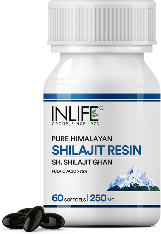 INLIFE Shilajit Resin Softgel Capsules 250mg for Men & Women | Supports Energy&Stamina(60 Capsules)