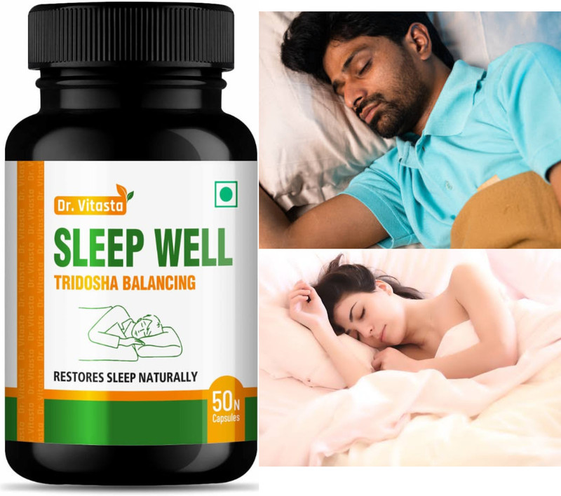 Dr Vitasta Sleep well , Ayurvedic Sleeping Pills with Added Herbs for Tridosha balancing(50 Capsules)